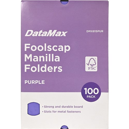 DataMax DMX815 Manila Folder Foolscap Box of 100_PUR1 - Theodist