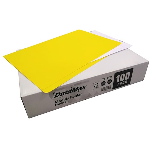 DataMax DMX815 Manila Folder Foolscap Box of 100_YEL - Theodist