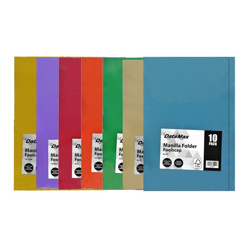 DataMax DMX881 Manila Folders Foolscap 10 Pack - Theodist