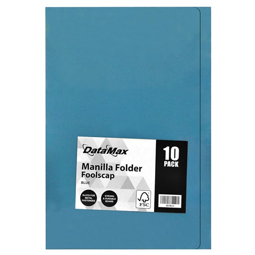 DataMax DMX881 Manila Folders Foolscap 10 Pack_BLU - Theodist