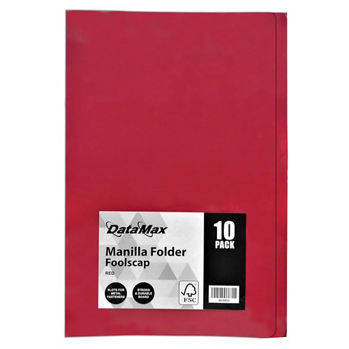 DataMax DMX881 Manila Folders Foolscap 10 Pack_RED - Theodist
