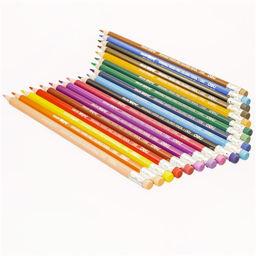 Deli C102-18 Erasable Wood-Free Coloured Pencil, 3.0mm Smooth Leads, 18 Colours_6 - Theodist