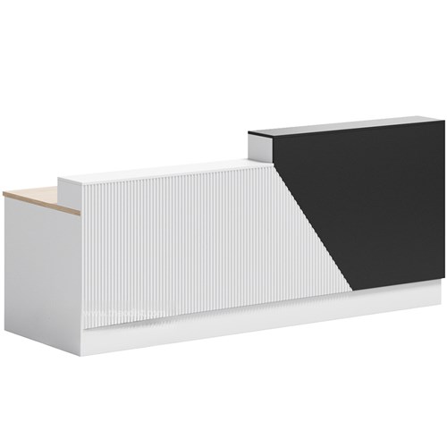 Reception Table – Left, White/Iron Grey 2416Lx834Wx1050H