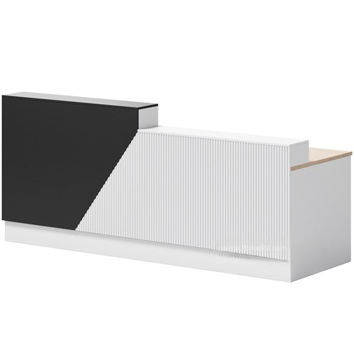 Reception Table – Right, White/Iron Grey 2416Lx834Wx1050H - Theodist