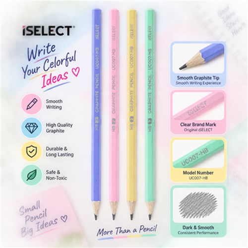 iSelect UC007-HB Graphite Pencil 12pcs HB_1 - Theodist