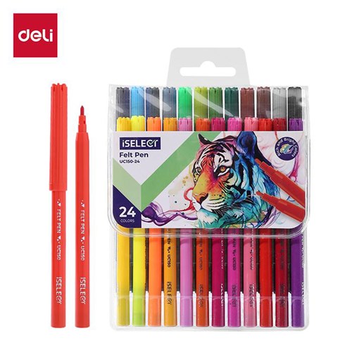Deli iSELECT UC150-24 Coloured Felt Pen 24 Pack - Theodist
