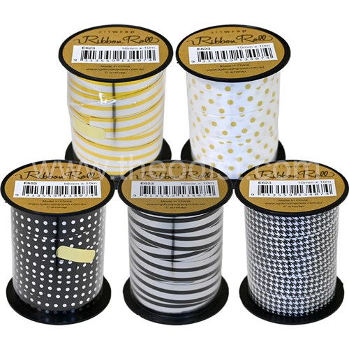 Artwrap E623 Ribbon Roll 10mmx10m for Wedding Assorted Designs - Theodist