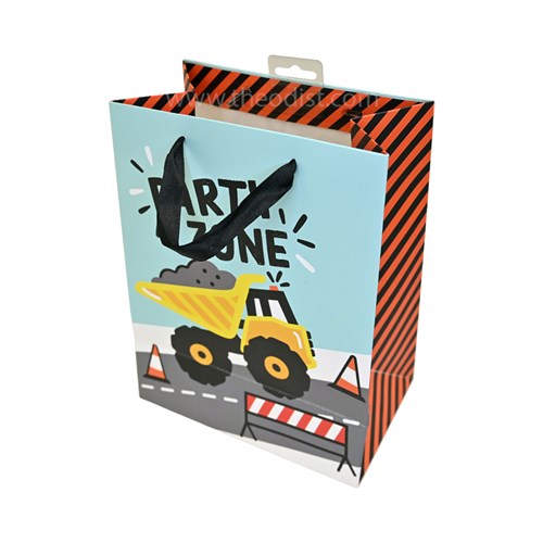 Artwrap E9915 Paper Gift Bag Truck Construction Medium Size 177x103x228mm - Theodist