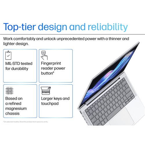 HP Elitebook X G1i U7-256V, 14" Laptop, 16GB, 512GB, Win11 Pro, WiFi7, BT 5.4, Silver, B9GD7PT_3 - Theodist