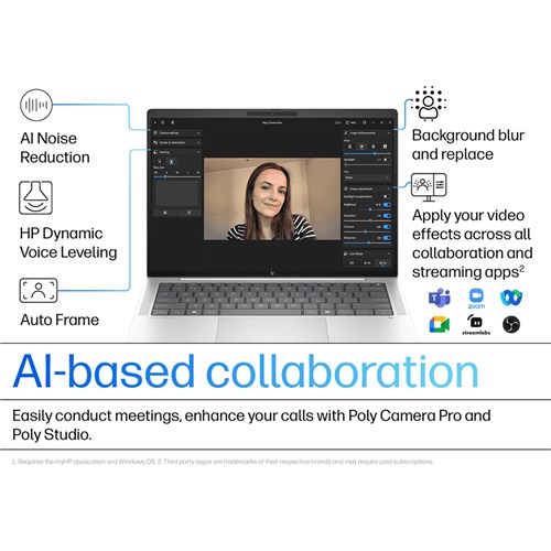 HP Elitebook X G1i U7-256V, 14" Laptop, 16GB, 512GB, Win11 Pro, WiFi7, BT 5.4, Silver, B9GD7PT_4 - Theodist
