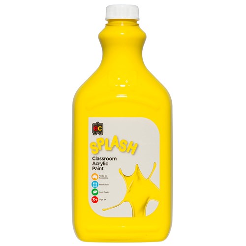 Educational Colours Classroom Splash Acrylic Paint 2 Litre_YEL - Theodist