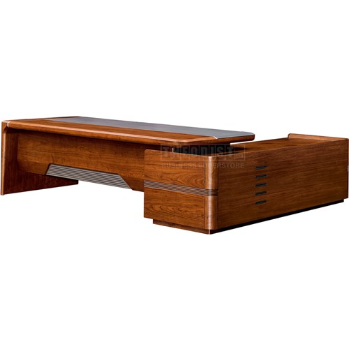 Executive Desk ELYUD24L Left L-Shape Dark Chestnut ELYU Series 2400Wx1900Dx760H - Theodist