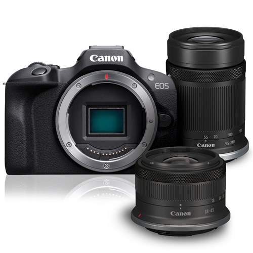 Canon EOS R100 Body Camera with RF-S 18-45mm & RF-S 55-210mm IS STM Dual Lens Kit - Theodist