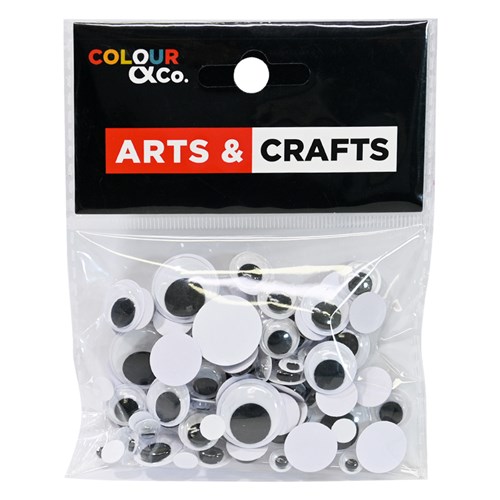 Colour & Co. EYE100 Wiggly Eyes Assorted Sizes, 100 Pack - Theodist