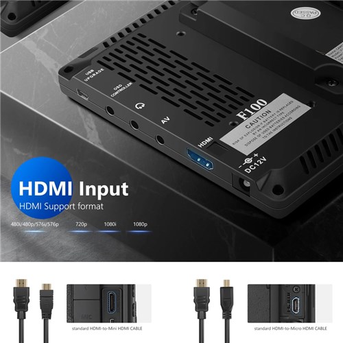 Neewer F100 7" HD Camera Field Monitor Kit & 2600MAH Battery_4 - Theodist