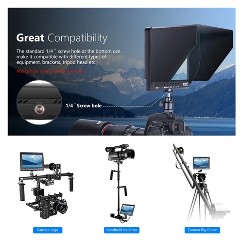 Neewer F100 7" HD Camera Field Monitor Kit & 2600MAH Battery_5 - Theodist