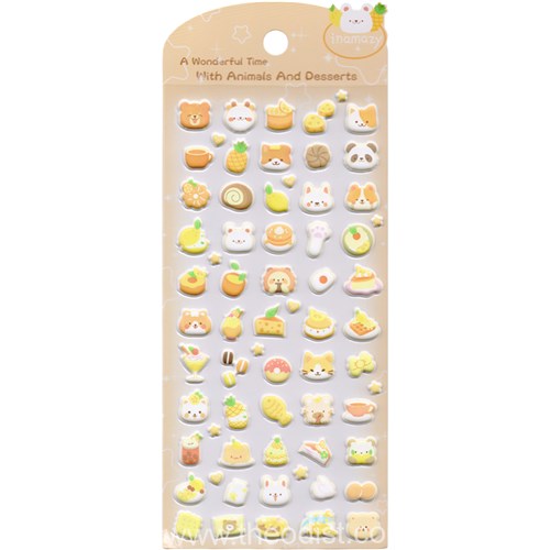 Inamazy 3D Foam Stickers Animals & Desserts Assorted Designs 95x230mm FD053 - Theodist