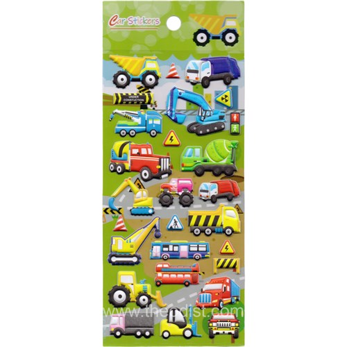 3D Foam Sticker Puffy Machinery & Cars Assorted Designs 95x230mm FG006 - Theodist
