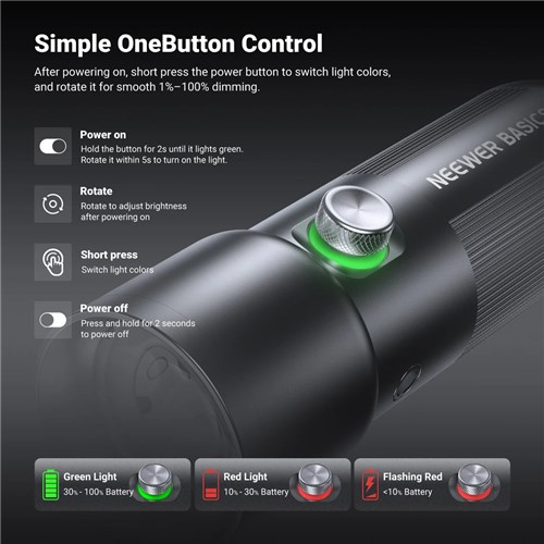 Neewer Basics FL10 10W LED Photography Flashlight_5 - Theodist