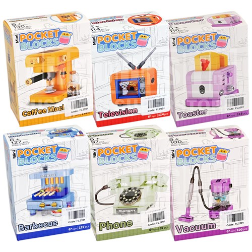 Mini Pocket Blocks Home Appliances Ages 6+ Collect All 6 Sets - Theodist