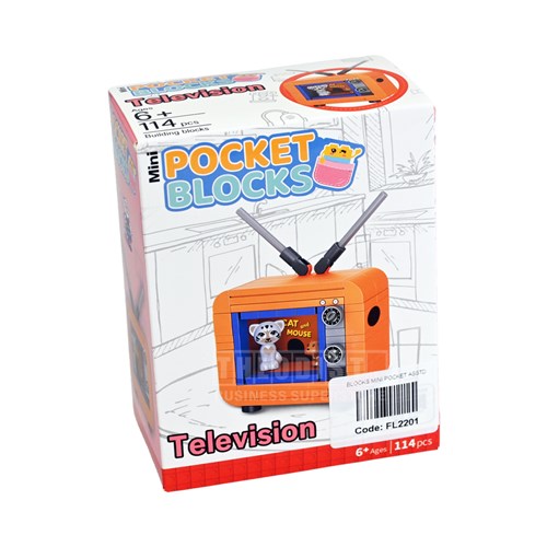 Mini Pocket Blocks Home Appliances Ages 6+ Collect All 6 Sets_Television - Theodist