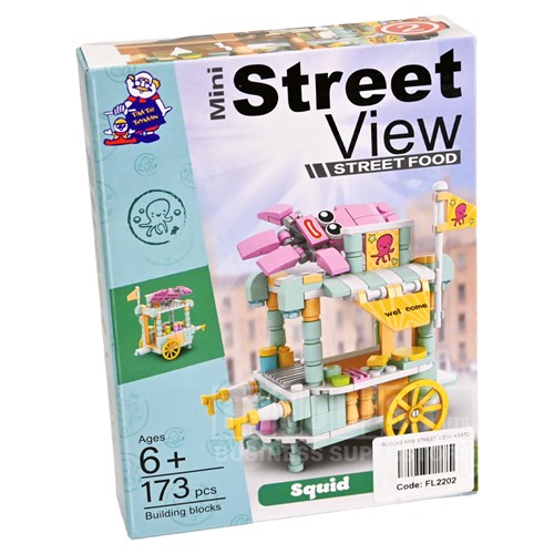 Mini Street View Food Carts Ages 6+ Building Blocks_Squid - Theodist