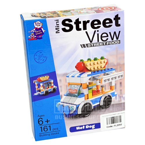 Mini Street View Food Carts Ages 6+ Building Blocks_ Hot Dog - Theodist