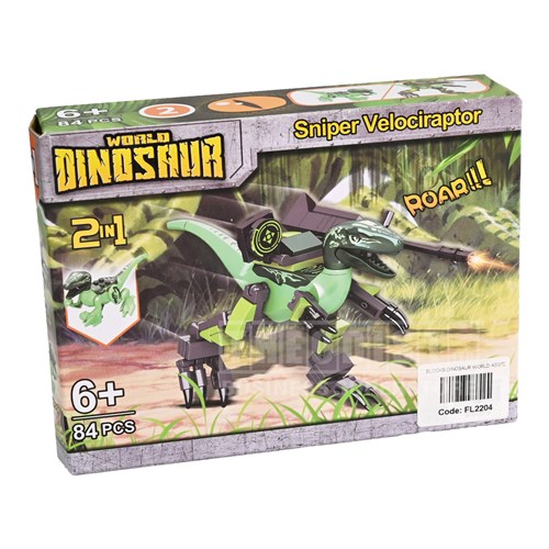 World Dinosaur FL2204 2in1 Battle and Dinosaur Modes Ages 6+_Velociraptor - Theodist