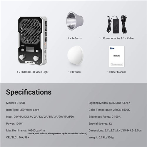 Neewer FS100B Bi-Color LED Video Light (AU)_8 - Theodist