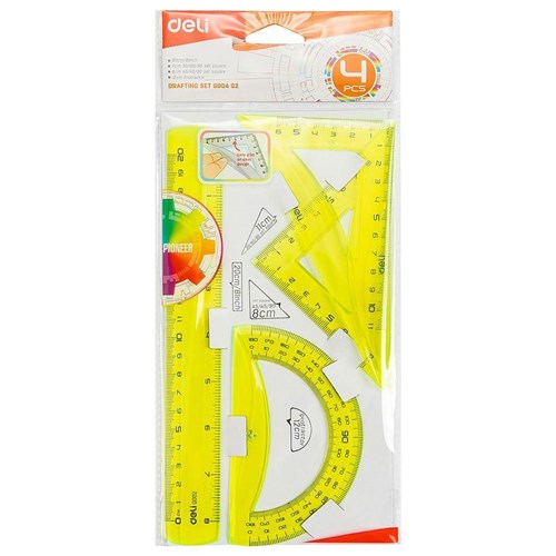 Deli G00402 Ruler Set 4 Pack - Theodist