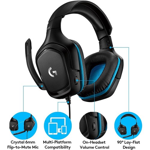 Logitech G432 Gaming Headset Lightspeed 981-000824_3 - Theodist