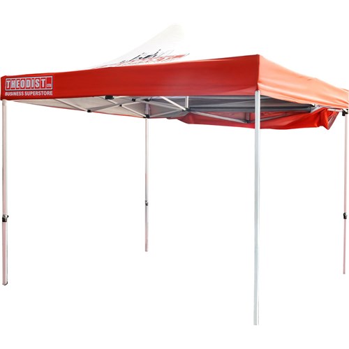 Theodist Gazebo with Awning Red-White 3x3m - Theodist