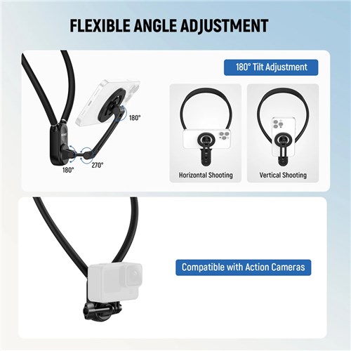 Neewer GP16 Neck Mount with Magnetic Phone Holder and Action Camera Adapter_2 - Theodist