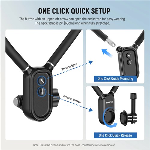 Neewer GP16 Neck Mount with Magnetic Phone Holder and Action Camera Adapter_5 - Theodist
