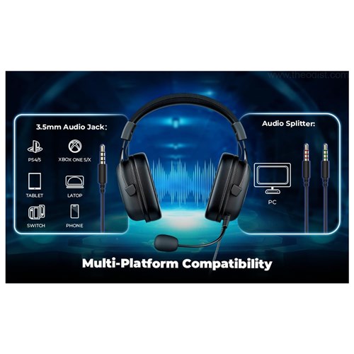 Havit Gaming Headset With Mic - 50mm Drivers For PS4, PS5, PC, Xbox & Nintendo Switch