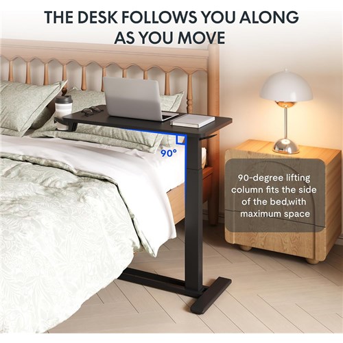 FlexiSpot H7 Overbed Table Adjustable Desk Manual Gas Lift 700Wx400Dx660-1060H_6 - Theodist