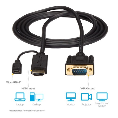 Startech HD2VGAMM6 HDMI to VGA Adapter 1.8m Cable_2 - Theodist