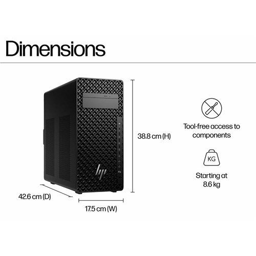 HP Z2 Tower G1i Workstation Desktop PC, Intel U7-265 VPRO, RAM 32GB (2X16GB) DDR5 5600, 1TB M.2_3 - Theodist