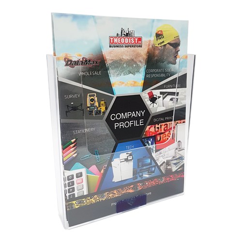 Italplast I548 Wall Mount Brochure Holder A4 Single_1 - Theodist