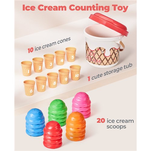 JoyCat Counters Ice Cream Cones 65 Pcs 1+_1 - Theodist