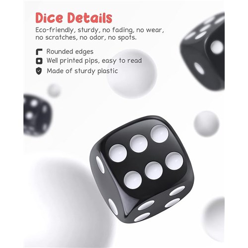JoyCat Counters Dice 16mm 6 Sided 50 Pcs_2 - Theodist