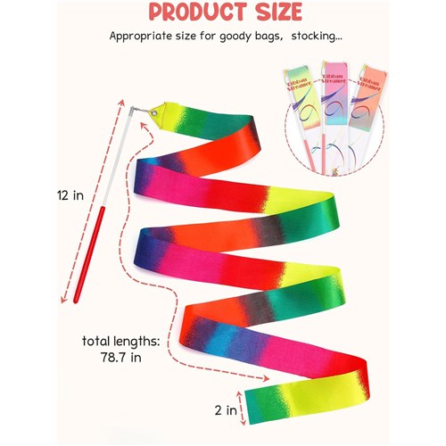 JoyCat Dance Streamers 24 Pack Rainbow Colored_2 - Theodist