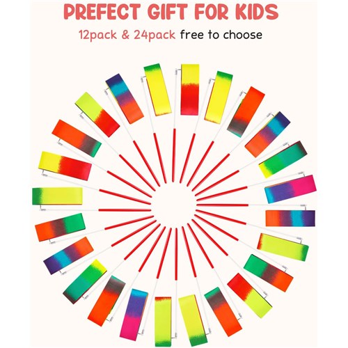 JoyCat Dance Streamers 24 Pack Rainbow Colored_3 - Theodist