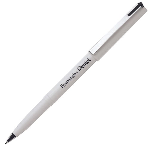 Pentel JM20 Fountain Pen Black Ink, White Barrel - Theodist