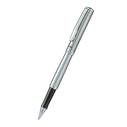Pentel K600 Premium Sterling Gel Roller Pen 0.7mm, Silver & Black - Theodist