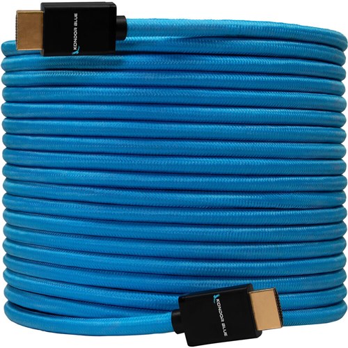 Kondor Blue KB-HDMI-25 HDMI Braided Cable, 4K 30Hz, 4096x2160, 7.6m (25 ft), Blue_1 - Theodist