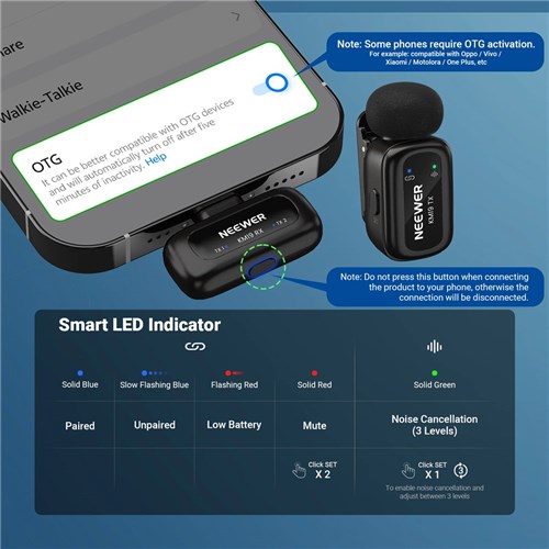 Neewer KM19 Mini Wireless Lavalier Microphone with Charging Case_6 - Theodist