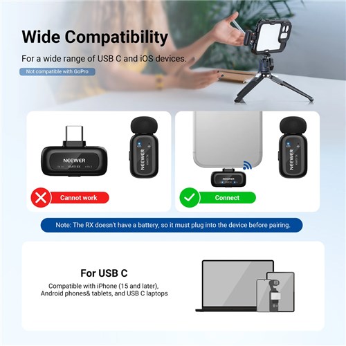 Neewer KM19 Mini Wireless Lavalier Microphone with Charging Case_7 - Theodist