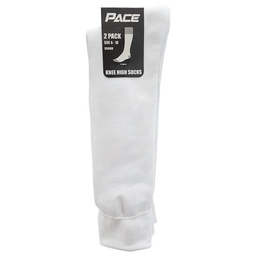 Pace Knee High Socks Sizes 13-3, 2-8, 6-10, White, 2 Pack_2 - Theodist