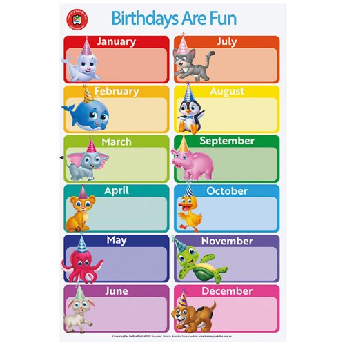 Learning Can Be Fun LBP Birthdays Are Fun Wall Chart_1 - Theodist